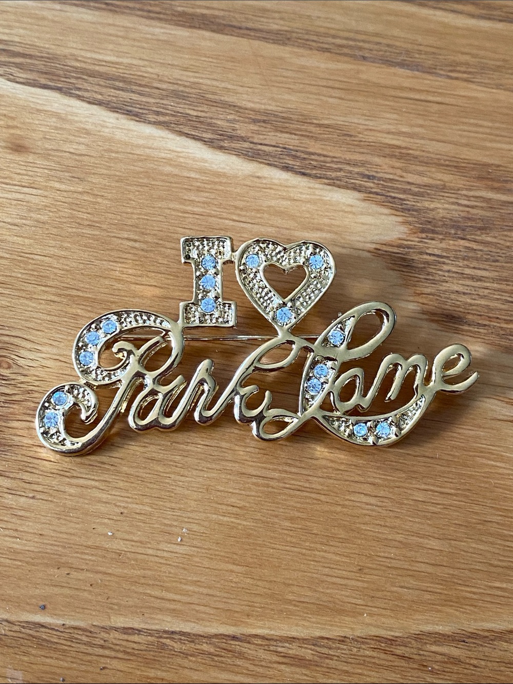 Park Lane Gold Script 'I ♥ Park Lane' Wall Accent with Clear Crystals